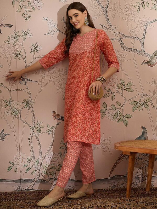 Peach Perfection Printed Cotton Co-Ord Set