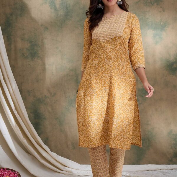 Sunshine Yellow Printed Cotton Co-Ord Set