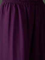 Elegant Purple Embroidered Straight Kurta Sharara Set with Round Neck & Bell Sleeves