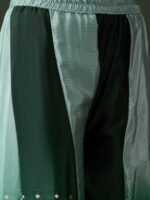 Elegant Green Embroidered Flared Top Kurta Sharara Set with Round Neck & Regular Sleeves