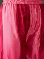 Elegant Pink Embroidered Flared Top Kurta Sharara Set with Round Neck & Regular Sleeves