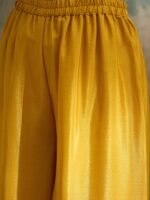 Yellow Embroidered Straight Kurta Palazzo Set with Dupatta – Chinon