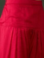 Maroon Embroidered Flared Kurta Patiala Set with Dupatta – Vichitra Silk