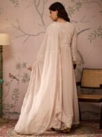 Peach Embroidered Anarkali Kurta Lehenga Set with Dupatta