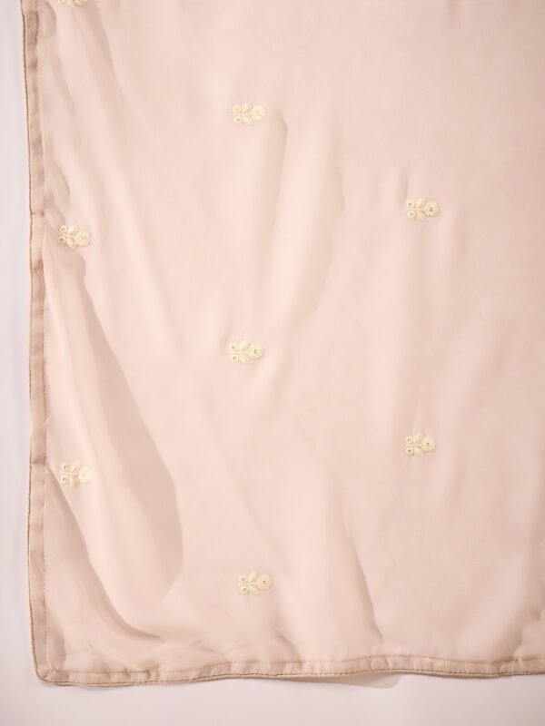 Peach Embroidered Anarkali Kurta Lehenga Set with Dupatta