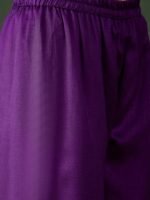 Purple Embroidered Vichitra Silk Kurta Palazzo Set with Dupatta