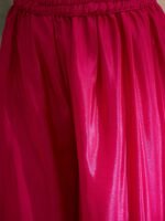 Pink Embroidered Chinon Flared Kurta Palazzo Set with Dupatta