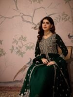 Green Embroidered Anarkali Kurta Lehenga Set with Dupatta