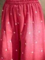 Light Pink Embroidered Vichitra Silk Kurta Palazzo Set with Dupatta
