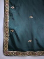Green Embroidered Chinon Straight Kurta Palazzo Set with Dupatta