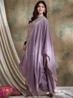 Light Purple Embroidered Chinon Kurta Palazzo Set with Dupatta