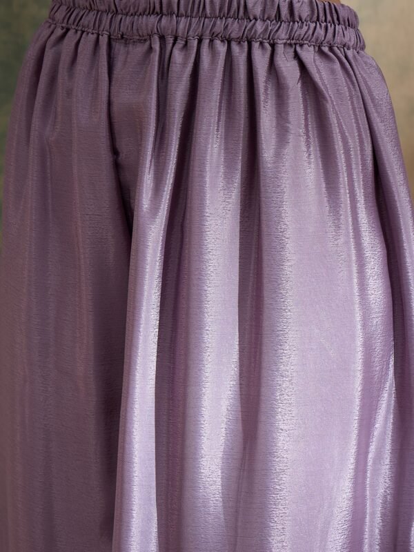 Light Purple Embroidered Chinon Kurta Palazzo Set with Dupatta