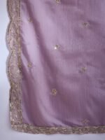 Light Purple Embroidered Chinon Kurta Palazzo Set with Dupatta