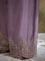 Light Purple Embroidered Chinon Kurta Palazzo Set with Dupatta