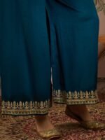Rama Embroidered Vichitra Silk Straight Kurta Palazzo Set