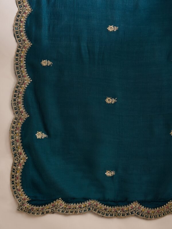 Rama Embroidered Vichitra Silk Straight Kurta Palazzo Set