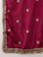 Mehendi Embroidered Chinon Anarkali Kurta Pant Set with Dupatta