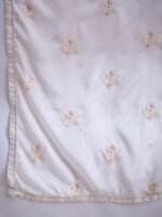 White Embroidered Chinon Straight Kurta Palazzo Set with Dupatta