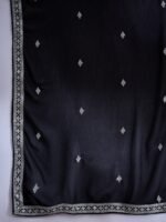 Black Embroidered Faux Georgette Kurta Sharara Set with Dupatta