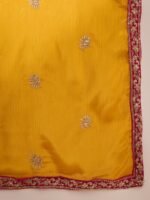 Pink Embroidered Chinon Kurta Palazzo Set with Dupatta – Stitched