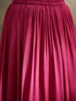 Pink Vichitra Silk Anarkali Gown with Lehenga & Embroidered Dupatta