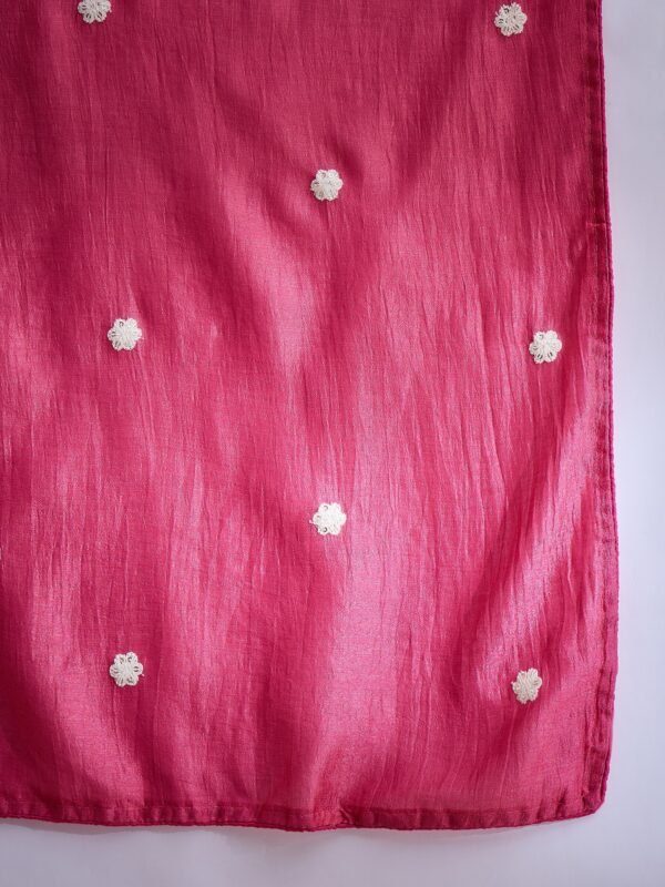 Pink Vichitra Silk Anarkali Gown with Lehenga & Embroidered Dupatta