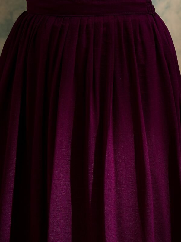 Purple Vichitra Silk Anarkali Gown with Lehenga & Embroidered Dupatta