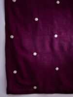 Purple Vichitra Silk Anarkali Gown with Lehenga & Embroidered Dupatta
