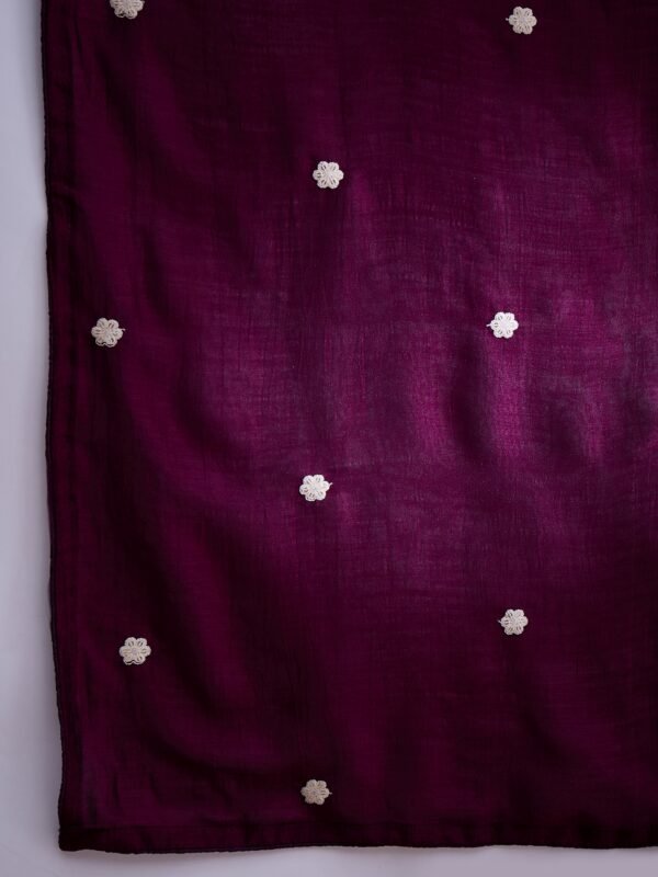 Purple Vichitra Silk Anarkali Gown with Lehenga & Embroidered Dupatta