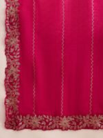 Dark Pink Vichitra Silk Kurta Palazzo Set with Embroidered Dupatta