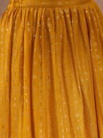 Yellow Embroidered Straight Choli Lehenga Set with Dupatta