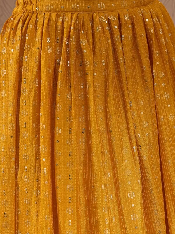 Yellow Embroidered Straight Choli Lehenga Set with Dupatta