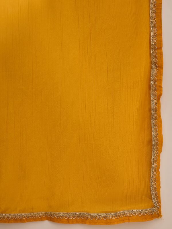 Yellow Embroidered Straight Choli Lehenga Set with Dupatta