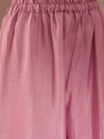Light Pink Chinon Anarkali Kurta Palazzo Set with Embroidered Dupatta