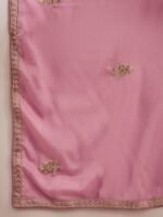 Light Pink Chinon Anarkali Kurta Palazzo Set with Embroidered Dupatta