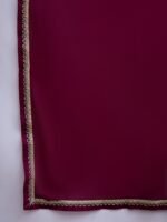 Purple Embroidered Anarkali Kurta Lehenga Set with Lace Dupatta