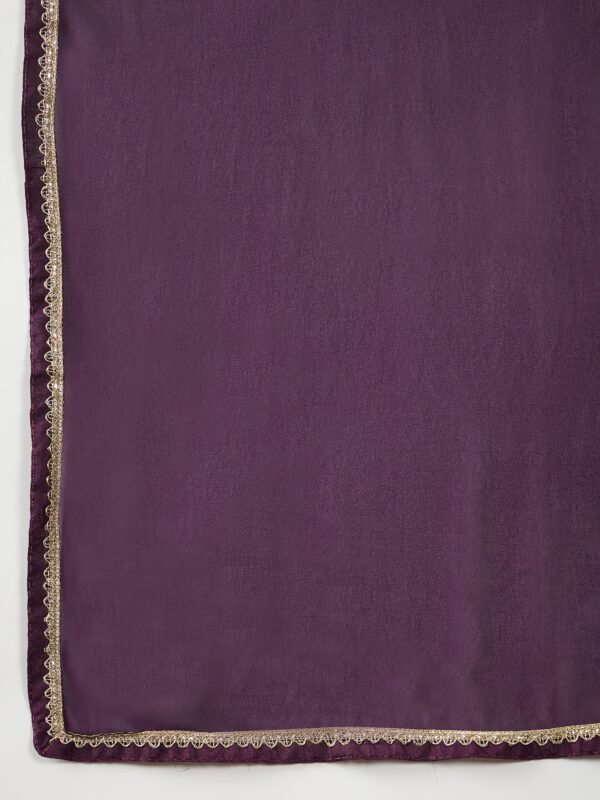 Purple Faux Georgette Embroidered Anarkali Gown with Dupatta
