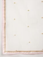 Pink Chinon Straight Kurta Palazzo Set with Dupatta & Embroidery