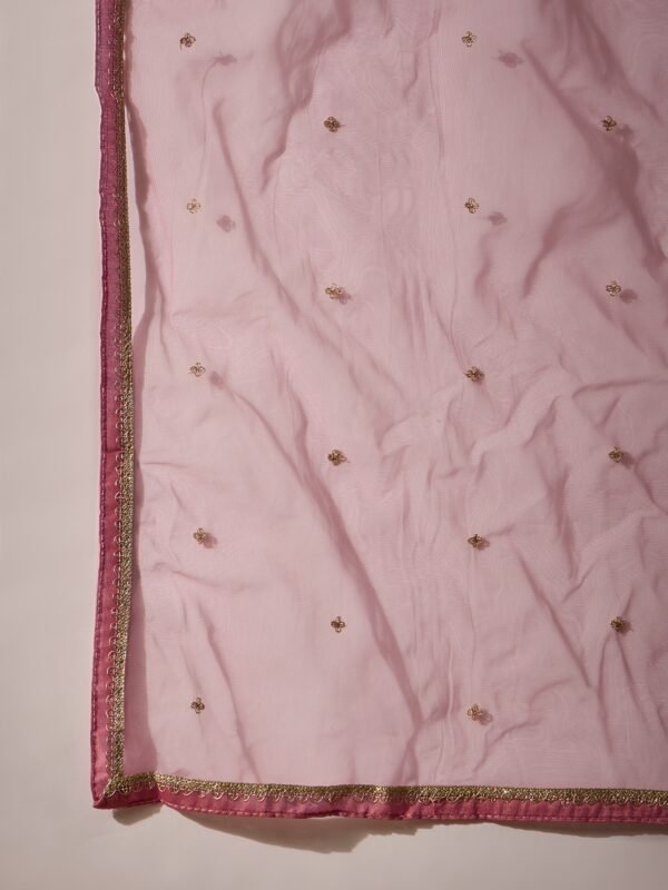 Pink Embroidered TP Silk Anarkali Gown Dress with Net Dupatta