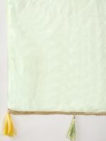 Pista Embroidered Chinon Anarkali Kurta Sharara with Dupatta