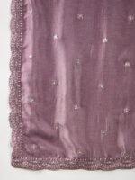 Purple Chinon Embroidered Anarkali Gown with Dupatta