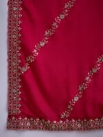 Pink Chinon Embroidered Kurta Sharara Set with Dupatta
