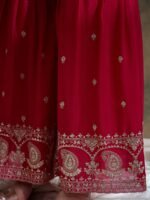 Pink Chinon Embroidered Kurta Sharara Set with Dupatta