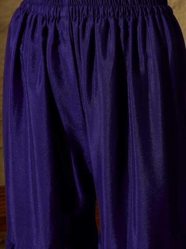 Purple Chinon Embroidered Kurta Sharara Set with Dupatta