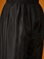 Black Chinon Embroidered Kurta Palazzo Set with Dupatta