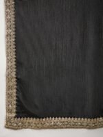 Black Chinon Embroidered Kurta Palazzo Set with Dupatta