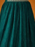 Green Embellished Lehenga Choli with Full-Length Jacket