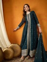 Rama Flared Kurta Palazzo Set with Embroidered Dupatta