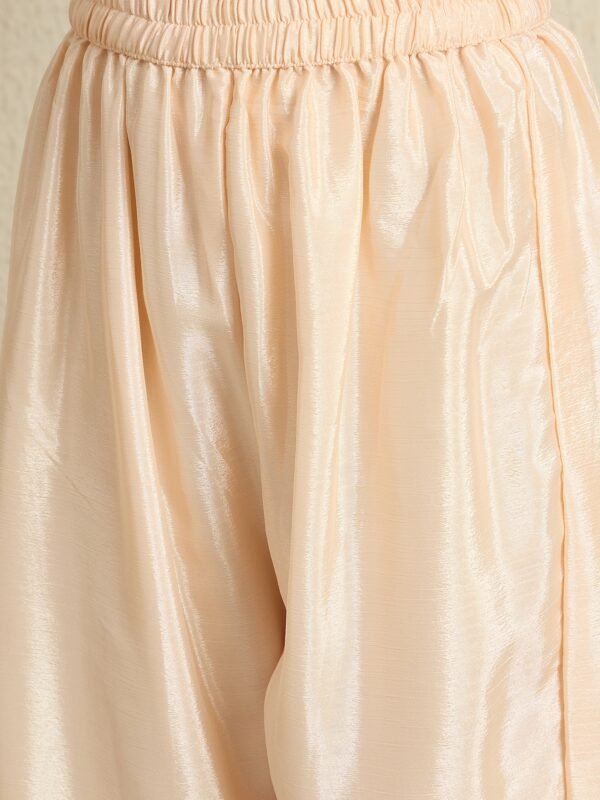 Peach Embroidered Anarkali Kurta Pant Set | V Neck | Full Length