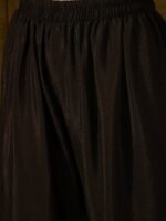 Black Embroidered A-line Kurti Palazzo | Round Neck | Above Knee